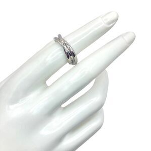 Silver interlocking rings fidget anti anxiety ring size 5